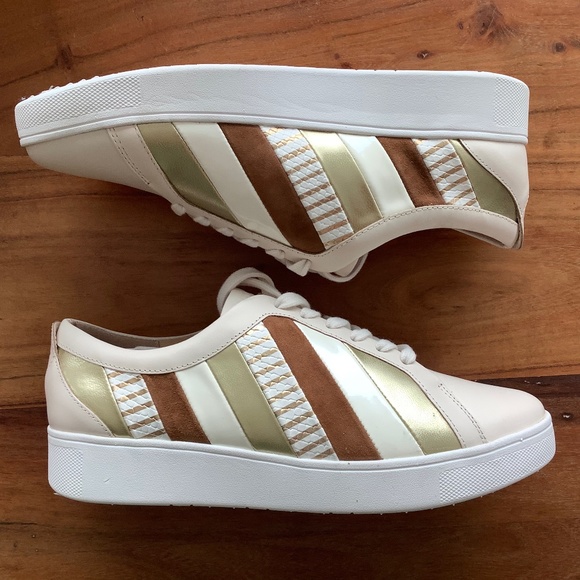 Fitflop Shoes - NWT FitFlop Rally leather sneakers in rainbow stone size 8